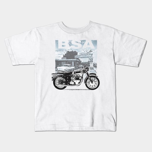 BSA Rocket Gold Star Kids T-Shirt by Cimbart